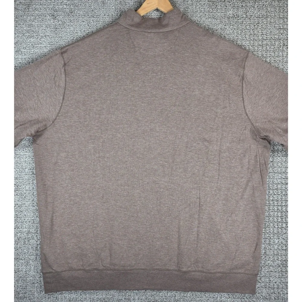 Polo Ralph Lauren Men's‎ Quarter 1/4 Zip Pullover Sweatshirt Brown Size 4XLT